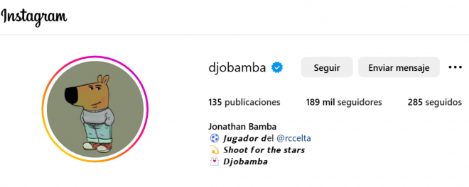 Perfil de Jonathan Bamba en Instagram (Foto: Instagram).