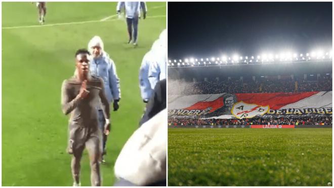 Vinicius reaccionó en Vallecas a los cánticos de 