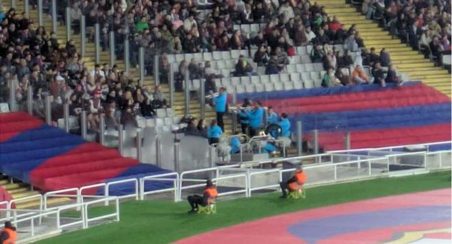 La charanga durante el Barça-Leganés (Foto: redes sociales).