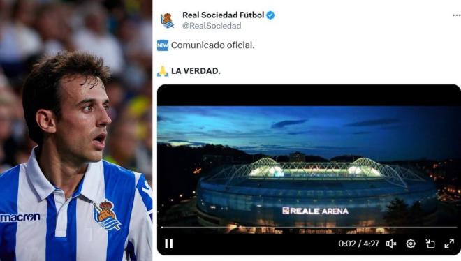 Rubén Pardo contesta al tuit de la Real Sociedad.