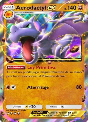 Aerodactyl es uno de las versiones EX perfectas para destrozar en un par de turnos.