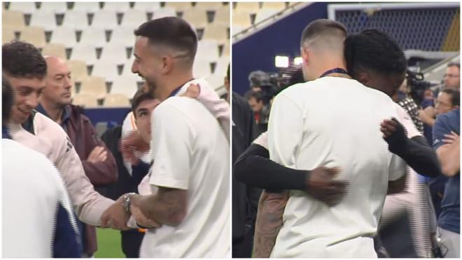 Joselu Mato, en el entrenamiento del Real Madrid en Doha