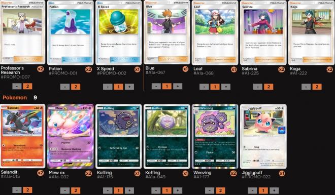 Este mazo de Weezing y Mew es perfecto para prolongar la partida con mucho envenenamiento.