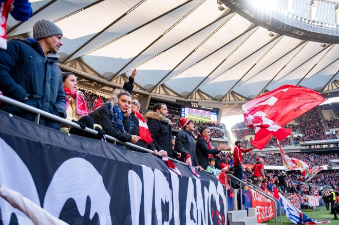 La afición del Atlético ante el Getafe (Cordon Press)