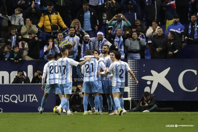 Celebración del gol de Kevin al Eldense. (Foto: LALIGA)