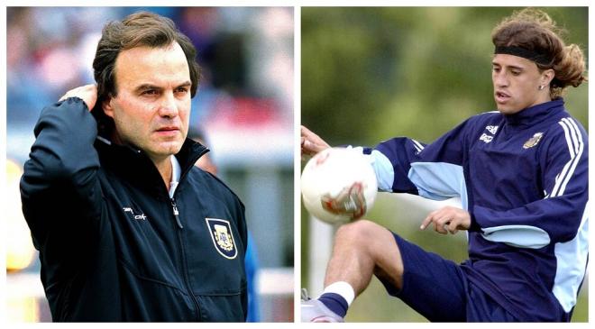 Marcelo Bielsa y Hernán Crespo durante el Mundial de 2002 con Argentina (Fotos: Cordon Press).