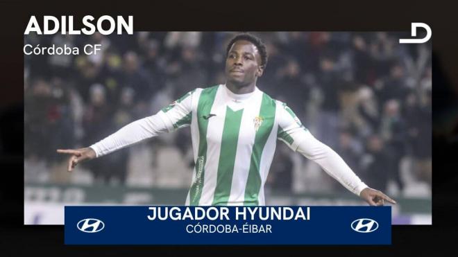 Adilson, Jugador Hyundai del Córdoba - Éibar.