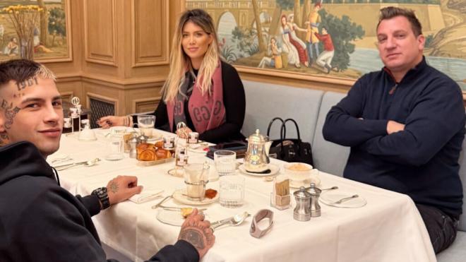 Wanda Nara, Maxi López y L-Gantes desayunando (Instagram: @wanda_nara)