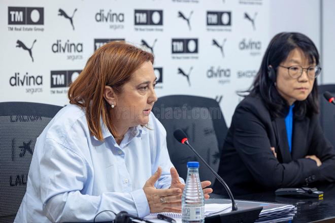 Inma ibáñez, en rueda de prensa en la que se habló del Nou Mestalla