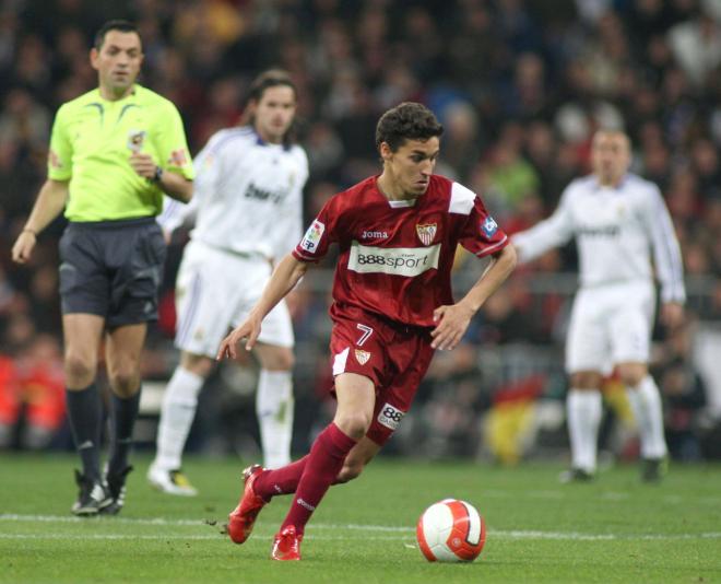 Jesús Navas, en la final de la Supercopa de España de 2007 en el Santiago Bernabéu (Foto: Cordon