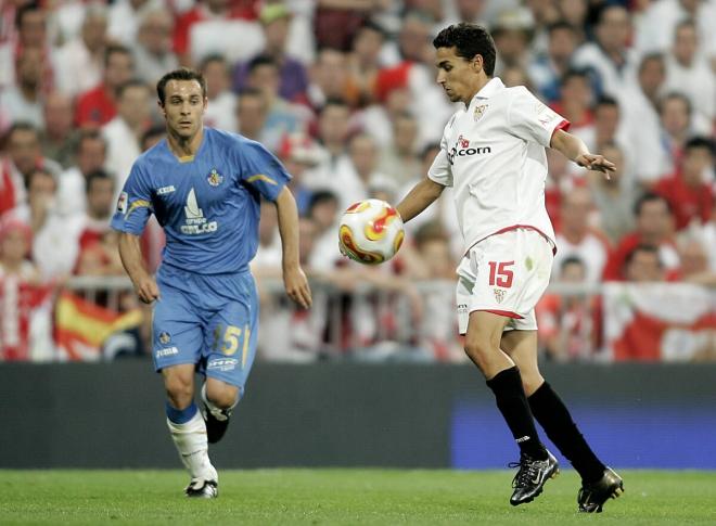 Jesús Navas, en la final de la Copa del Rey de 2007 en el Santiago Bernabéu (Foto: Cordon Press).