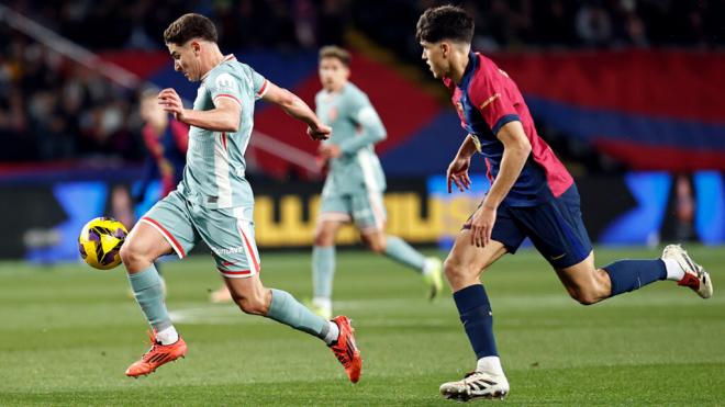 Rodrigo De Paul celebrando el 1-1 ante el FC Barcelona. (Fuente: EFE)