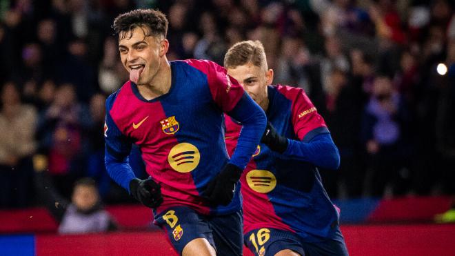 Pedri González, celebrando el 1-0 contra el Atlético de Madrid (@fcbarcelona)