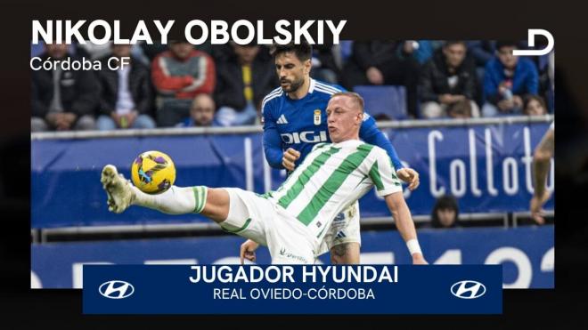 Nikolaii Obolskiy, Jugador Hyundai del Real Oviedo - Córdoba CF.