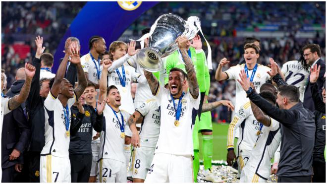 Joselu celebrando la Champions con el Real Madrid. (Fuente: Europa Press)