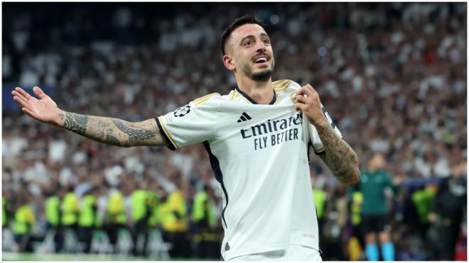 Joselu celebrando un gol con el Real Madrid. (Fuente: Europa Press)