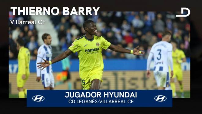 Thierno Barry, Jugador Hyundai del Leganés-Villarreal.