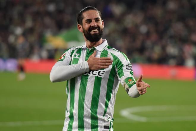 La celebración del gol de Isco contra el Rayo (Foto: Kiko Hurtado)