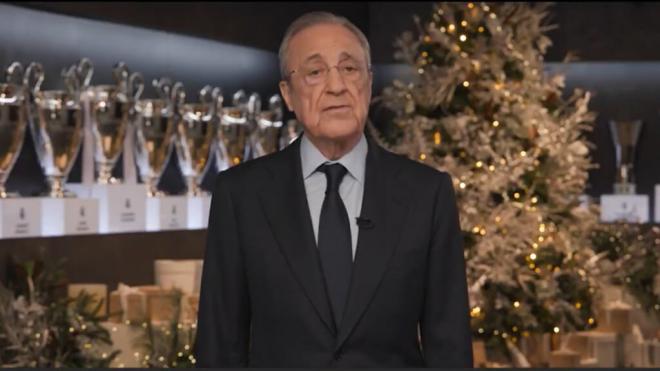 Florentino Pérez en el mensaje de Navidad (X: @realmadrid)