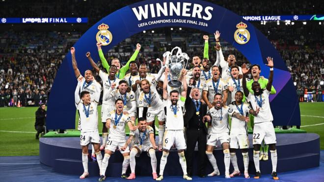 El Real Madrid, en la celebración de la Champions League (Europa Press)