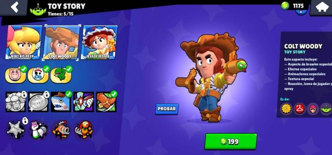 Todas las skins de Toy Story disponibles en el catálogo de gemas de Brawl Stars