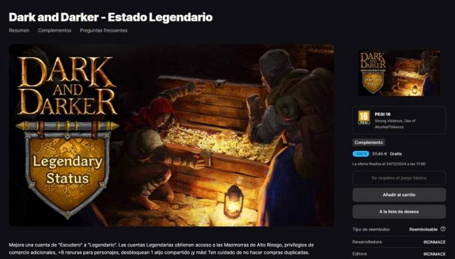 Estado Legendario, el DLC de Dark and Darker que regala Epic Games