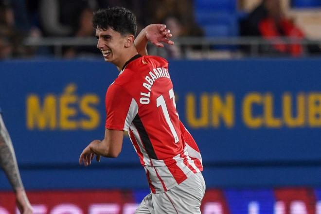 Gol del zurdo Aingeru Olabarrieta, jugador del Bilbao Athletic (Foto: Athletic Club).