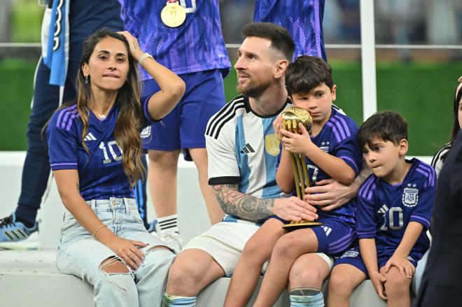 Leo Messi celebra el Mundial con su familia (Cordon Press)