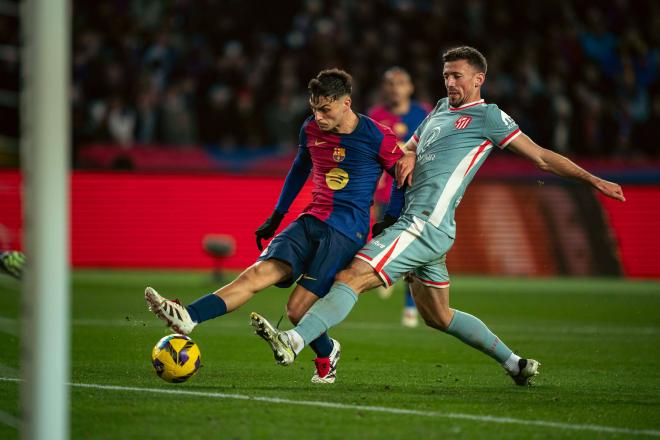 Pedri con Lenglet en el Barça-Atleti (Cordon Press)