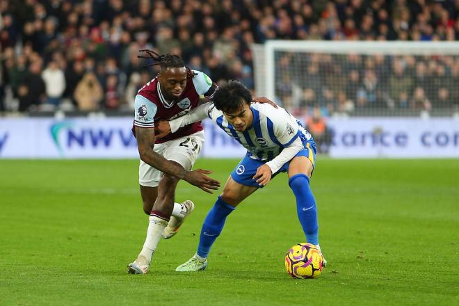 Kaoru Mitoma, durante el West Ham-Brighton (foto: Cordon Press).