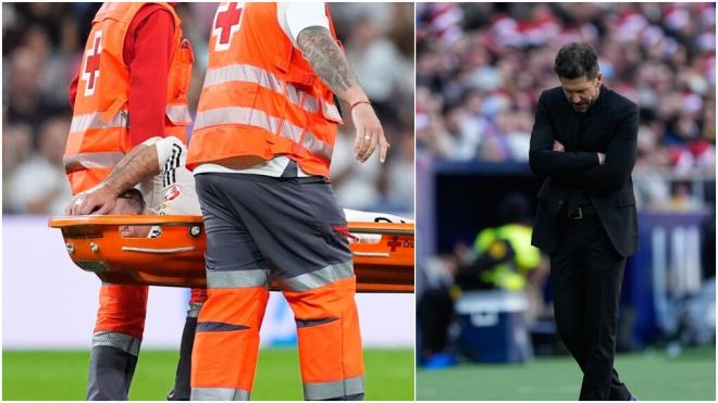 Fotomontaje de Dani Carvajal, tras su lesión, y Diego Pablo Simeone (Europa Press)