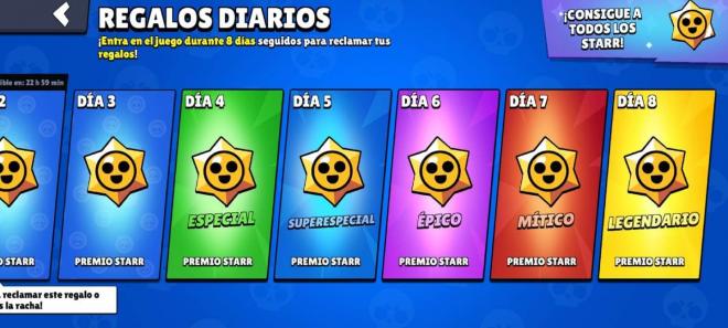 Una semana de regalos diarios con Starr Drop legendario en Brawl Stars