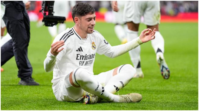 Fede Valverde celebrando su último gol. (Fuente: Europa Press)