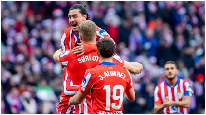 El Atlético de Madrid celebrando un gol. (Fuente: Cordon Press)