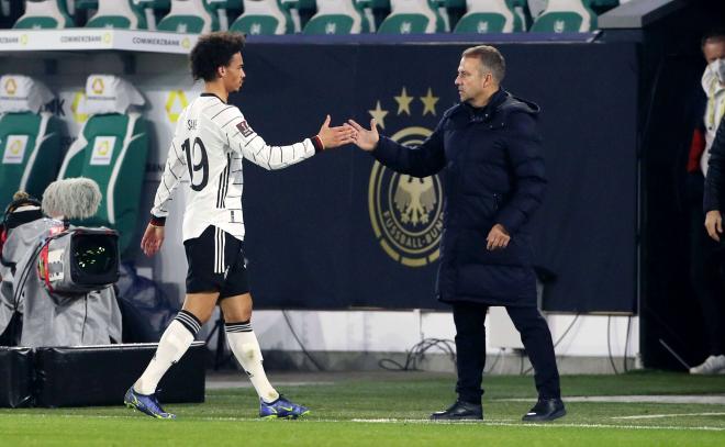 Leroy Sané y Hansi Flick en Alemania (Cordon Press)