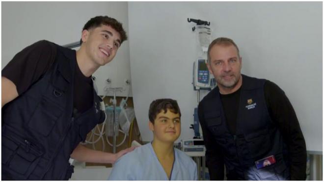 El FC Barcelona visitando hospitales.