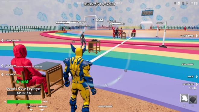 El pentatlón a seis piernas de El Juego del Calamar en Fortnite