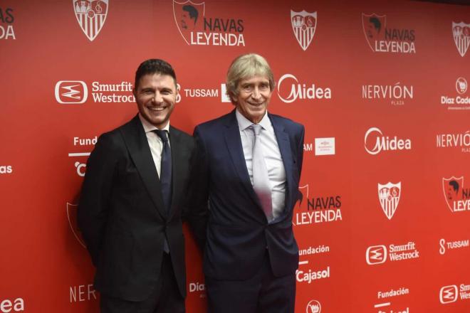 Joaquín Sánchez y Pellegrini en la despedida de Jesús Navas (Foto: Kiko Hurtado)