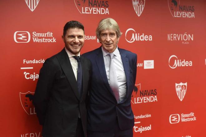 Joaquín Sánchez y Pellegrini en la despedida de Jesús Navas (Foto: Kiko Hurtado)