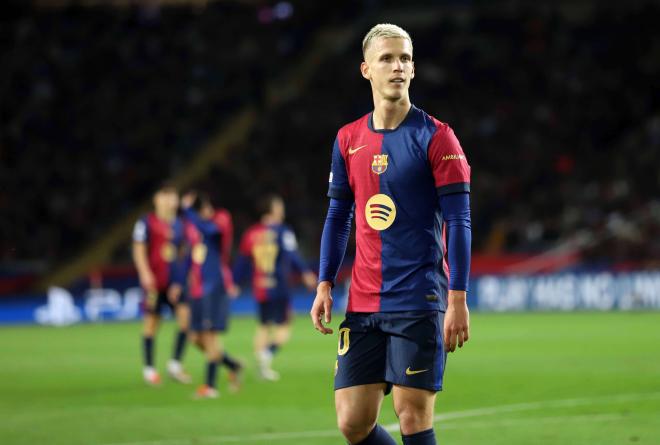 Dani Olmo, en un partido con el FC Barcelona (Cordon Press)