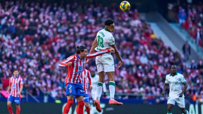 Álvaro Rodríguez en el partido ante el Atlético de Madrid (Fuente: Cordon Press)