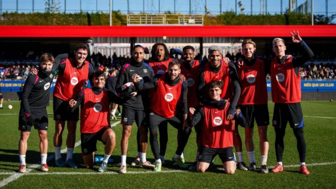 El FC Barcelona, en su entrenamiento de puertas abiertas (Cordon Press)