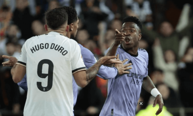 Vinicius en el último Valencia-Real Madrid.