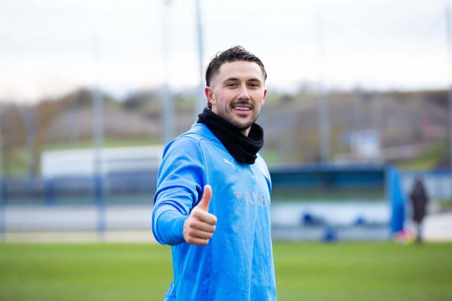 Facundo Garcés, en su primer entrenamiento con el Alavés (Foto: DA).