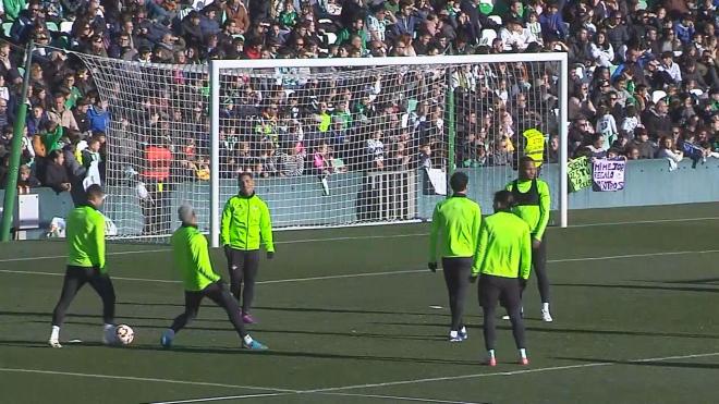 Vítor Roque y el Chimy Ávila, en el entrenamiento del Betis.