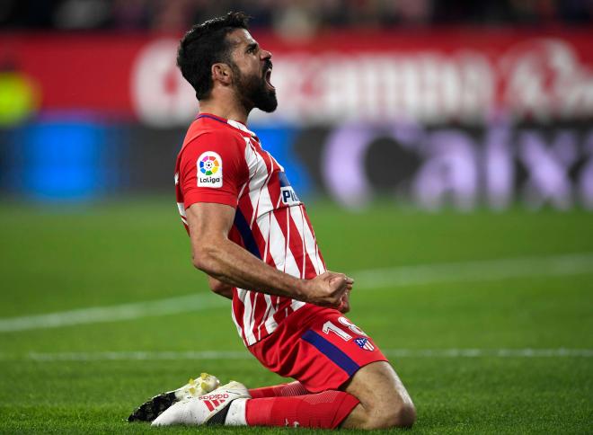 Diego Costa celebra un gol con el Atlético de Madrid (Cordon Press)