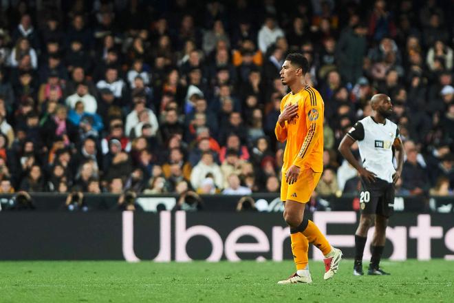 Jude Bellingham celebra su gol en el Valencia-Real Madrid (Foto: Cordon Press).