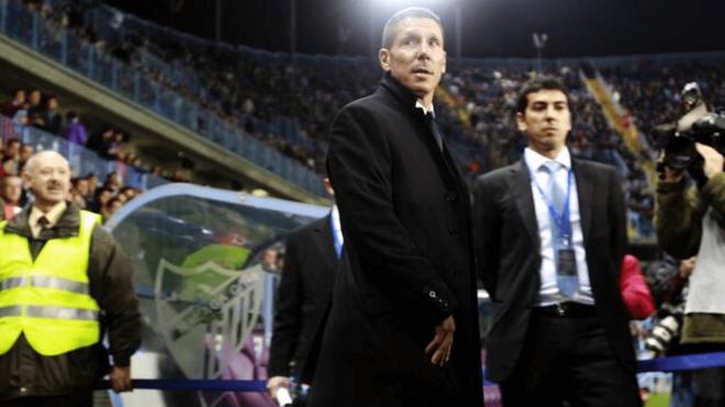 Diego Simeone, el día de su debut en La Rosaleda en 2012. (Jorge Zapata/EFE)