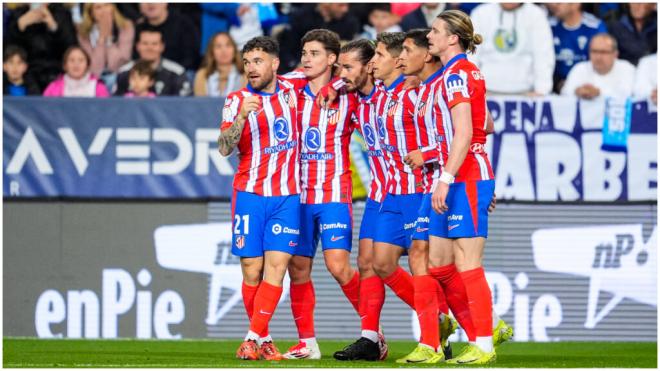 La celebración del gol de Griezmann. (Foto: Europa Press)