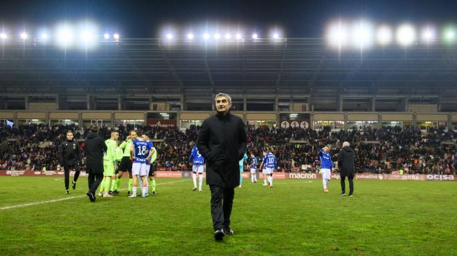 Ernesto Valverde, ante el Logroñés en Copa en Las Gaunas (Foto: Athletic Club).